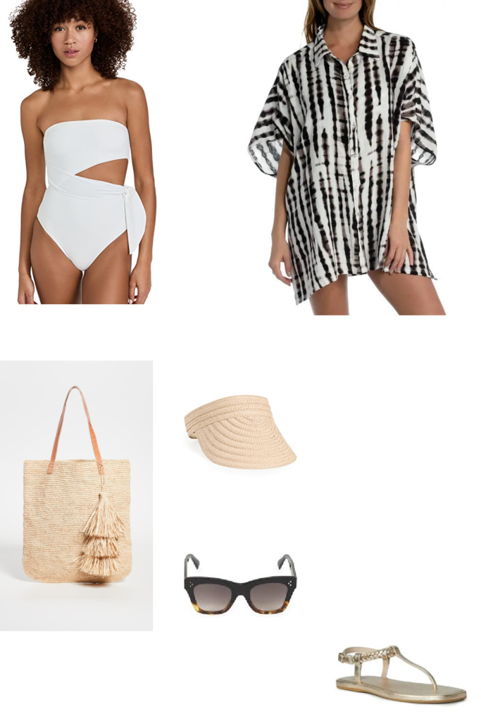 beach outfit, beach look, pool outfit, pool look