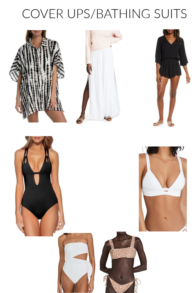 clothing to bring on vacation, clothing to bring on a weekend trip, clothing to bring on a weekend getaway, clothing to bring on a warm vacation, clothing to bring on a hot vacation, bathing suits to bring on vacation, cover ups to bring on vacation